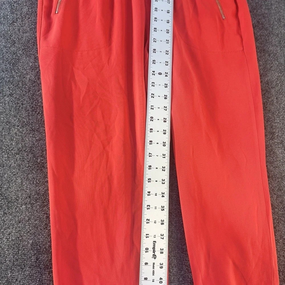 J.Crew Womens Red Pull On Jogger‎ Pants Size 14 Zip Pocket Career Casual Dressy